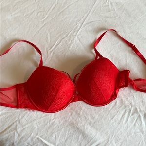Sexy red push up bra